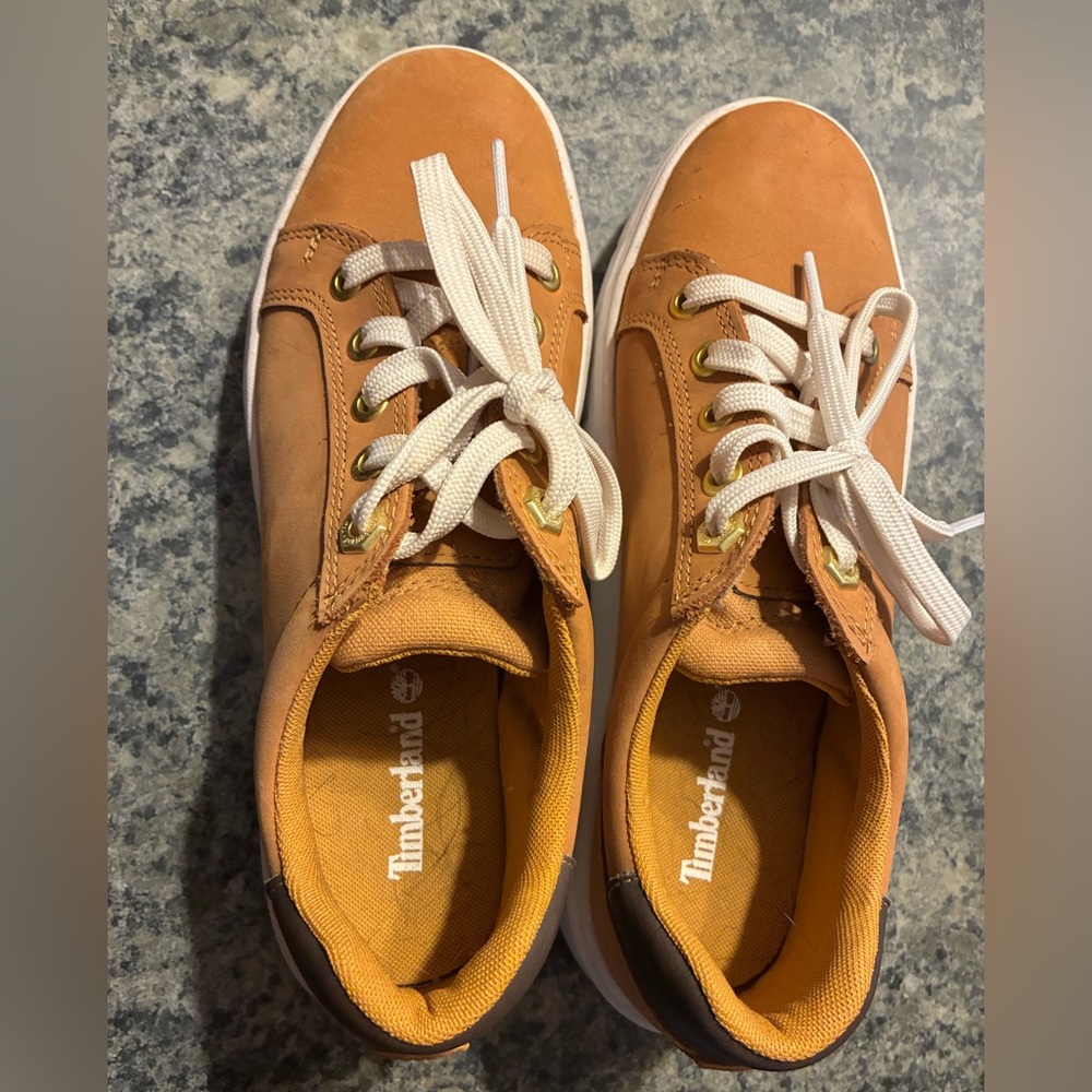 Timberland Men's Brown Sneakers with White Laces